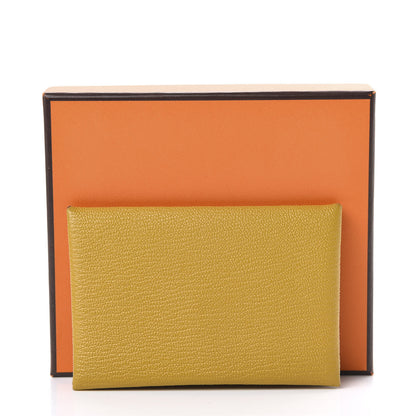 Hermes Chevre Mysore Calvi Card Case Jaune Ambre 7 of 7