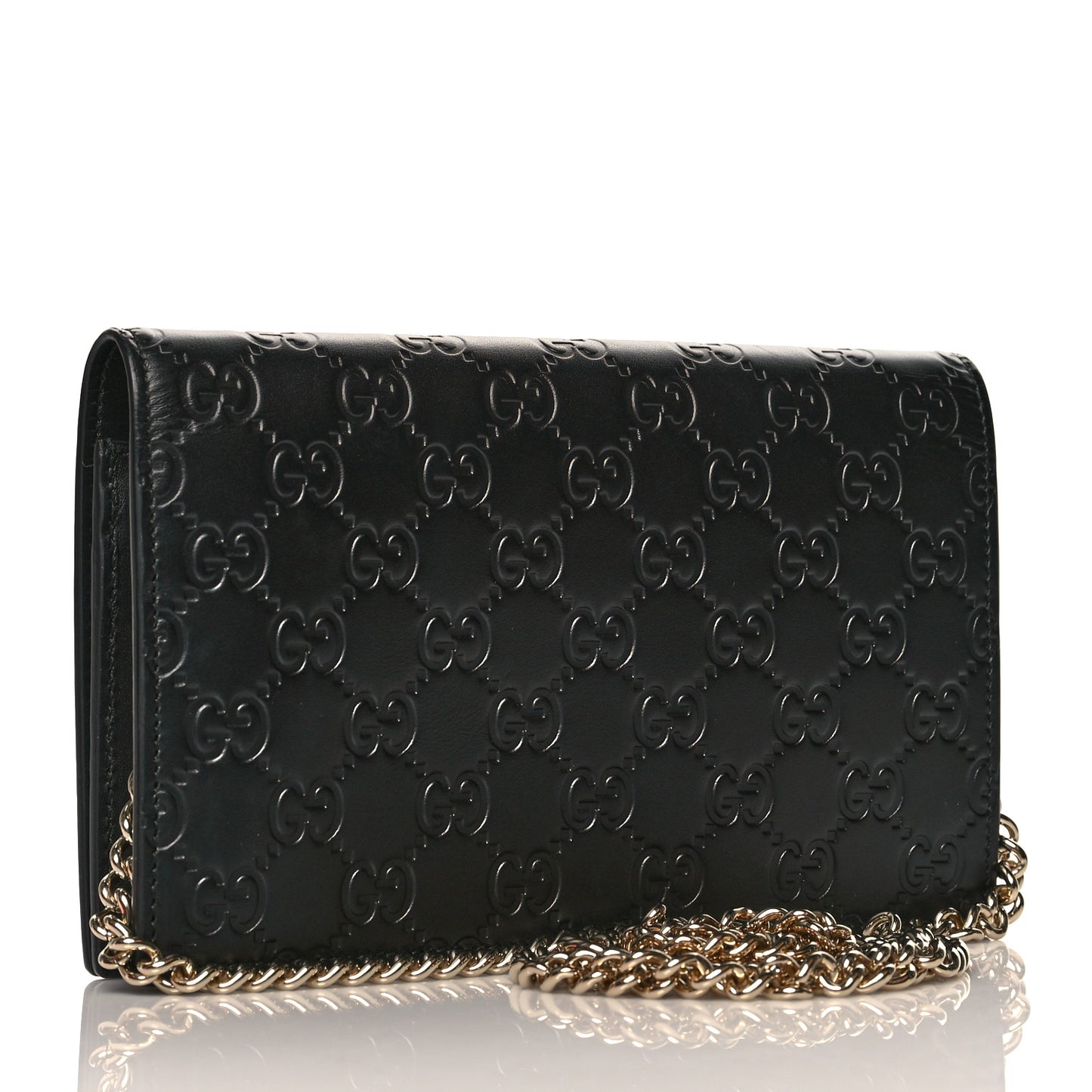 Guccissima Signature Bowy Chain Wallet Black