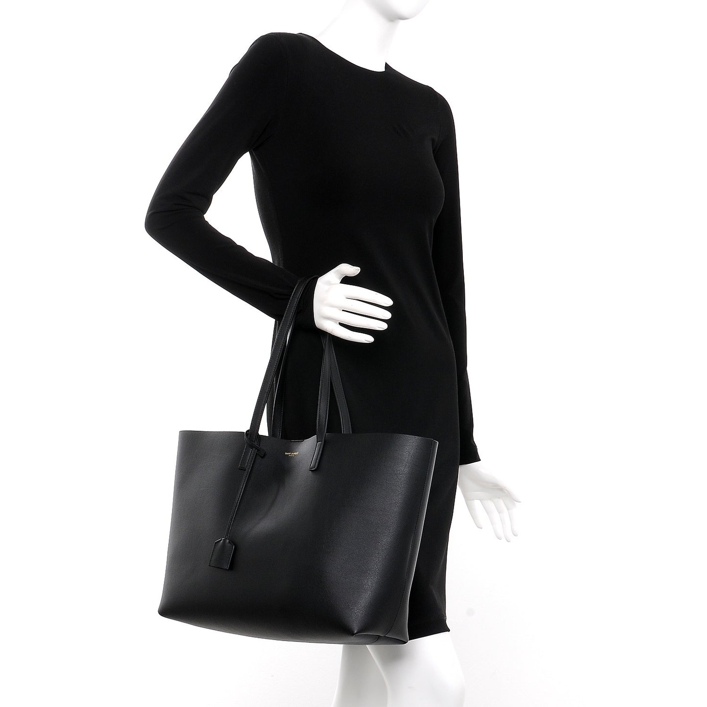 Calfskin Large Shopping Tote Black