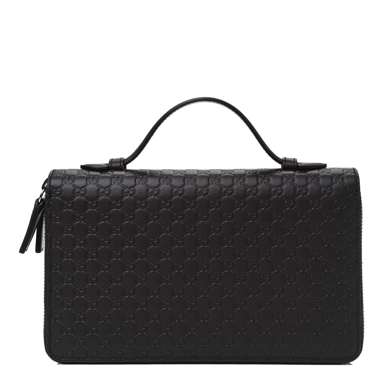 Gucci Soft Microguccissima Zip Around Top Handle Travel Wallet Carbon 1 of 4