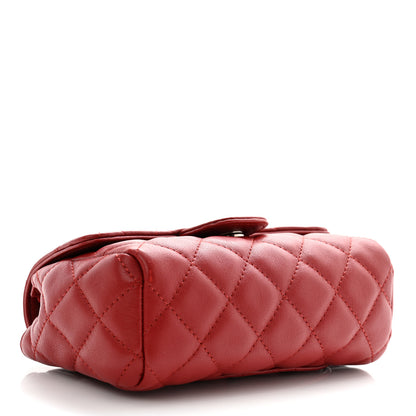Chanel Lambskin Quilted Flap Cosmetic Case Red 4 of 9