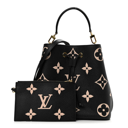Louis Vuitton Empreinte Monogram Giant Neonoe MM Black Beige 1 of 12