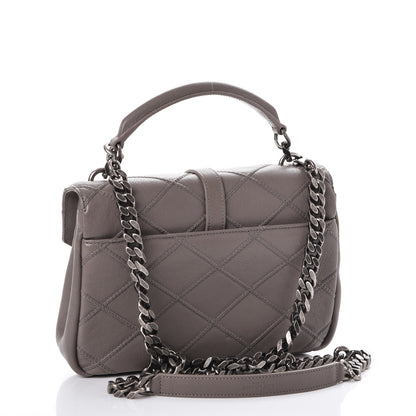 Saint Laurent Calfskin Matelasse Diamond Quilted Monogram Medium College Bag Fog 3 of 9