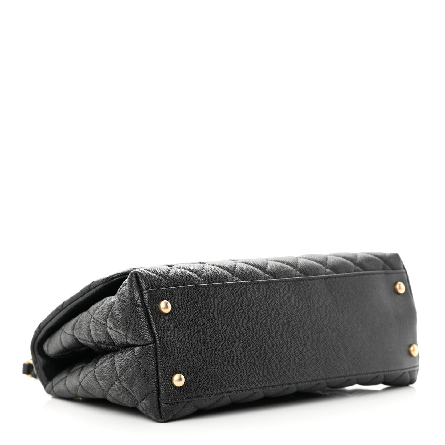 Caviar Quilted Small Coco Handle Flap Black