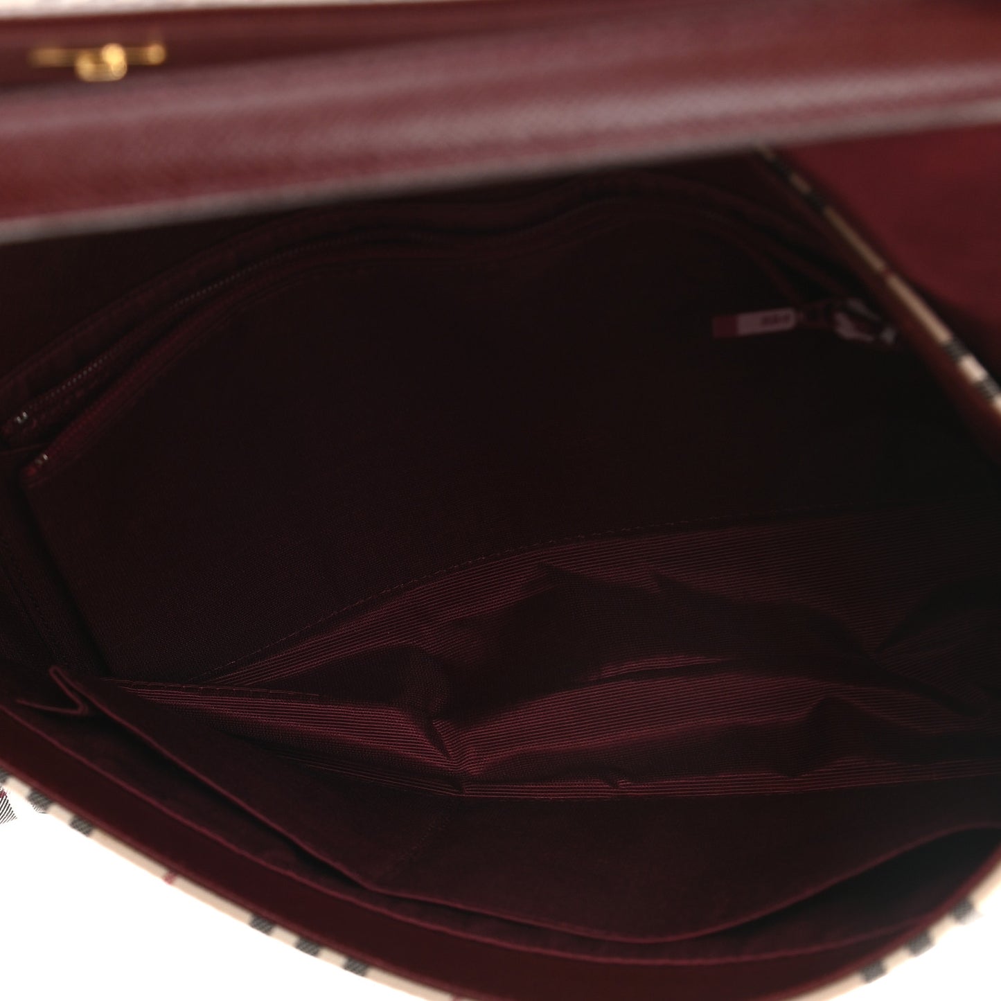 House Check Flap Bag Burgundy