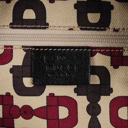 Gucci Guccissima Half Moon Bamboo Ring Hobo Black 6 of 7
