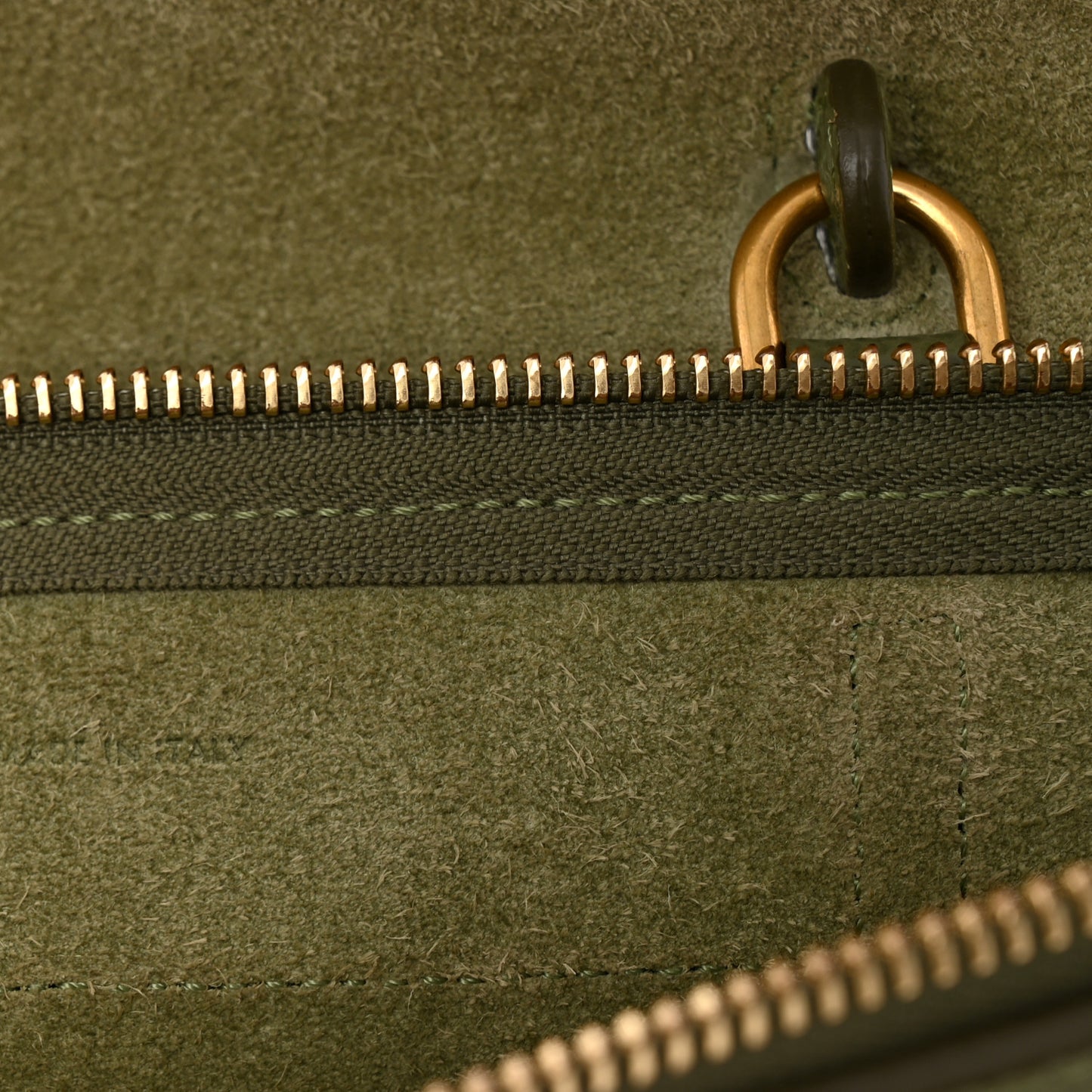 Grained Calfskin Nano Belt Bag Army Green
