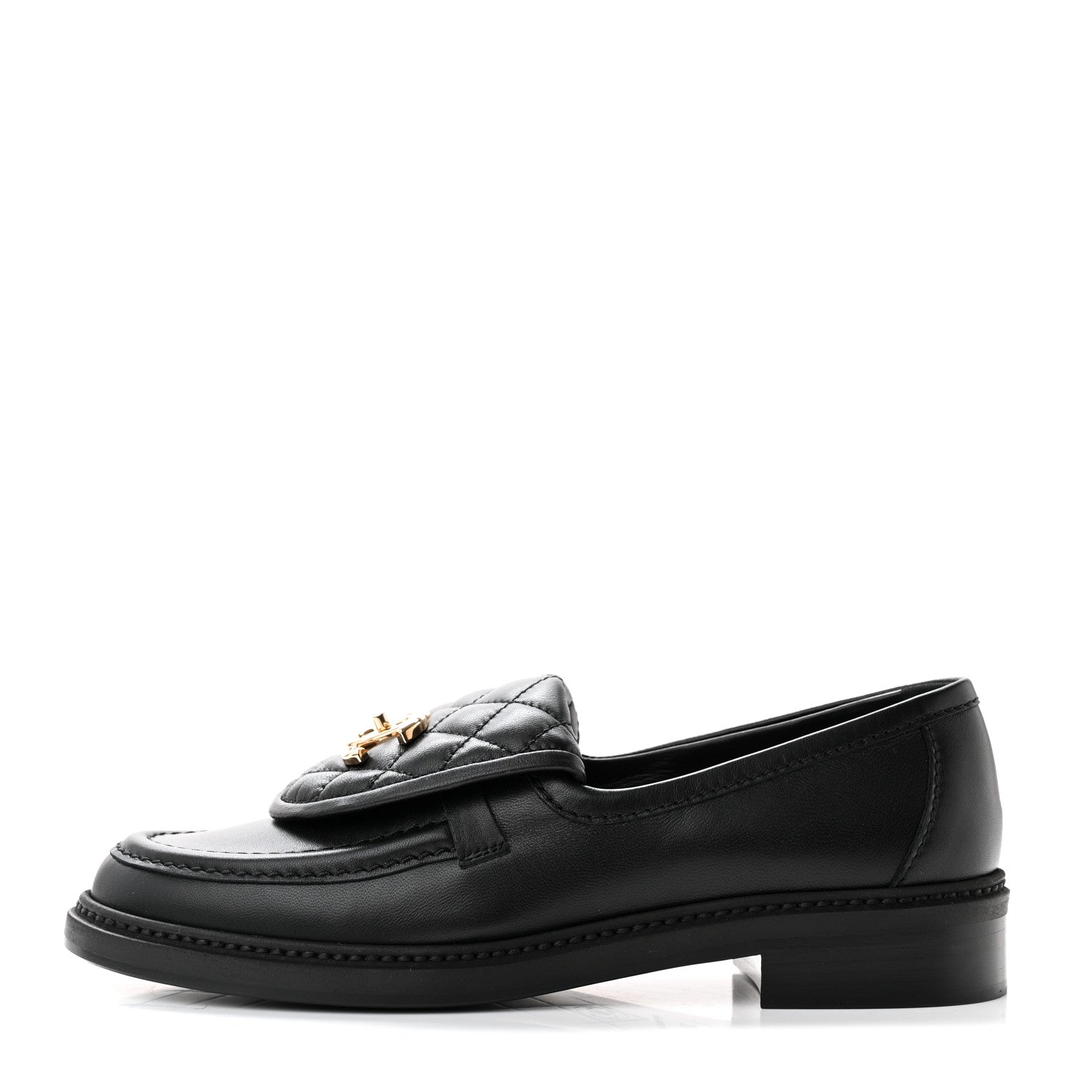 Chanel Lambskin Quilted CC Turnlock Loafers 37 Black 1 of 11