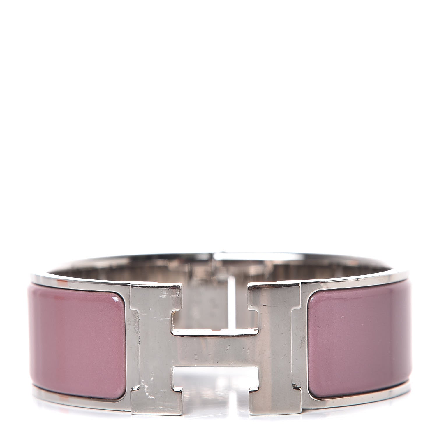 Hermes Enamel Wide Clic Clac H Bracelet GM Bois De Rose 1 of 6