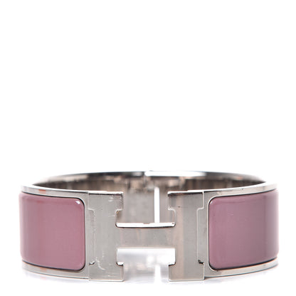 Hermes Enamel Wide Clic Clac H Bracelet GM Bois De Rose 1 of 6