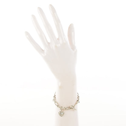 David Yurman Sterling Silver Diamond Cable Heart Charm Bracelet 2 of 6