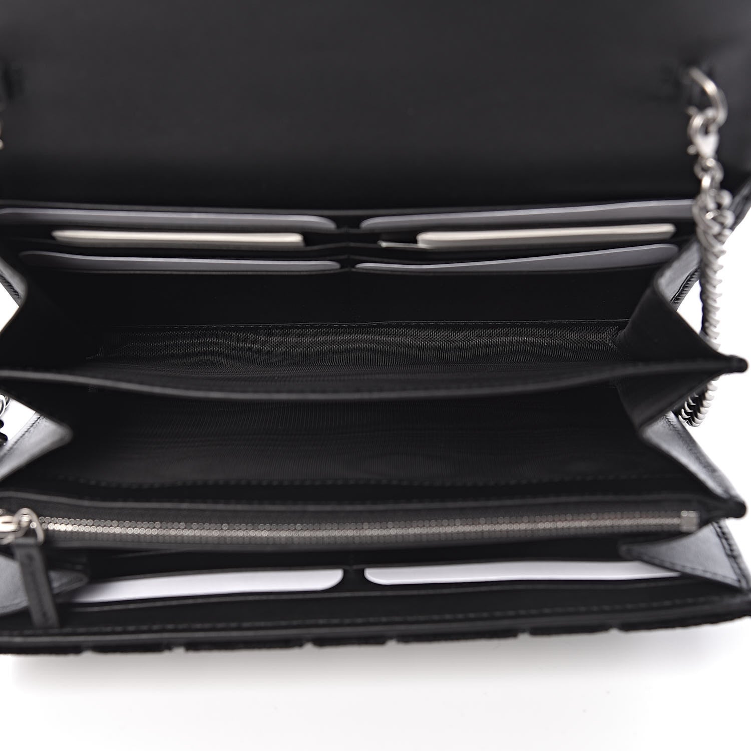 Gucci Velvet GG Monogram Mini Dionysus Chain Wallet Black 5 of 10
