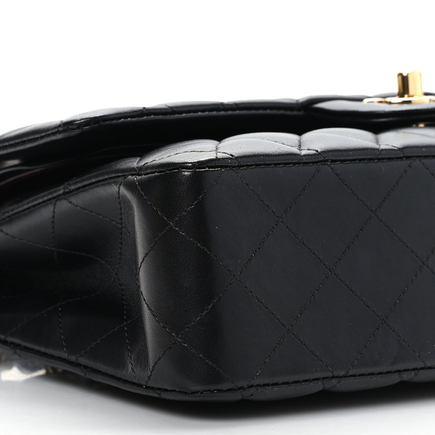 Lambskin Quilted Medium Double Flap Black