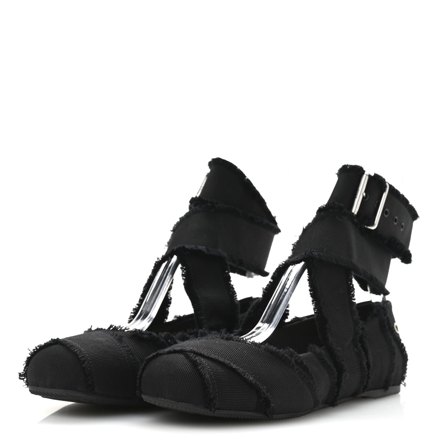 Christian Dior Grosgrain Fringe Songe Ballet Flats 38 Black 4 of 9