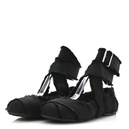 Christian Dior Grosgrain Fringe Songe Ballet Flats 38 Black 4 of 9