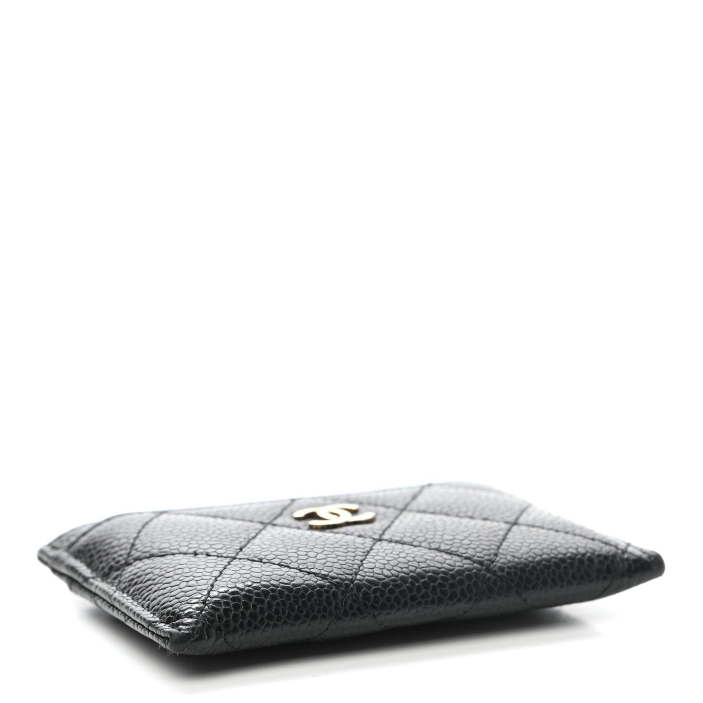 Caviar Quilted Card Holder Black