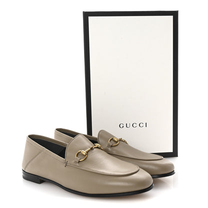 Gucci Lambskin Womens Brixton Horsebit Loafers 40 Mud 10 of 10