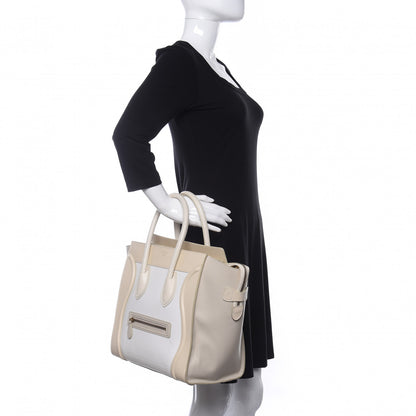 Celine Smooth Calfskin Mini Tri-Color Luggage White 2 of 17
