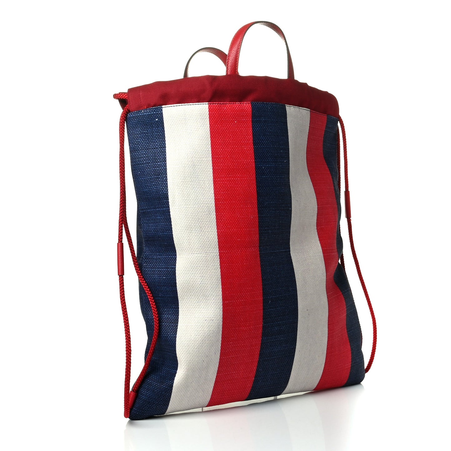 Canvas Logo Sylvie Stripe Drawstring Backpack Red