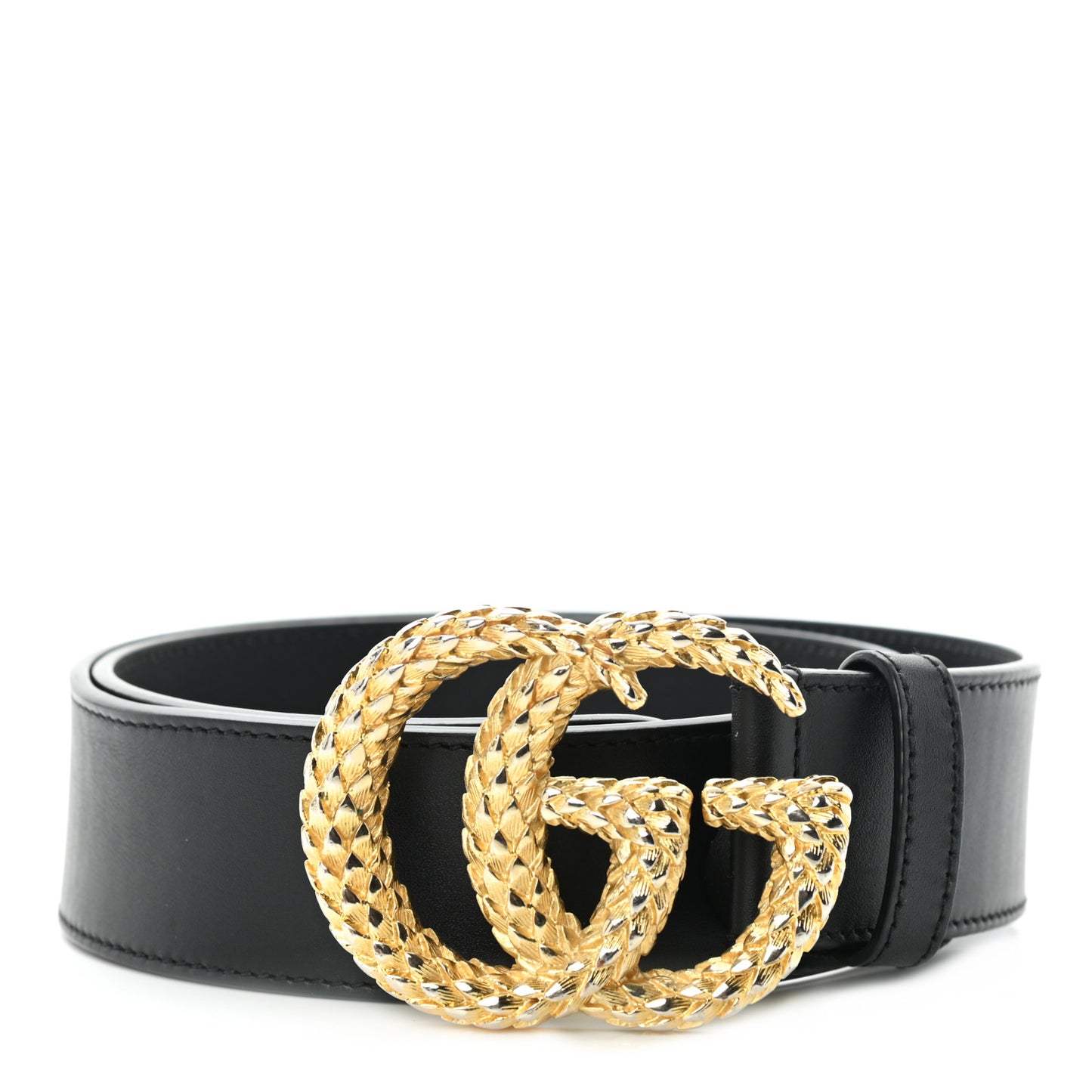 Moon Calfskin Scales Double G 40mm Belt 75 30 Black