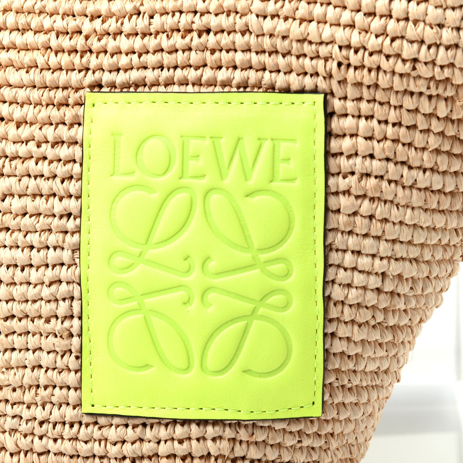 Loewe Raffia Crossbody Bag Natural Neon Yellow 11 of 11