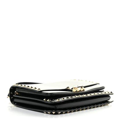 Valentino Garavani Vitello Rockstud Flip Lock Flap Messenger Black 4 of 16