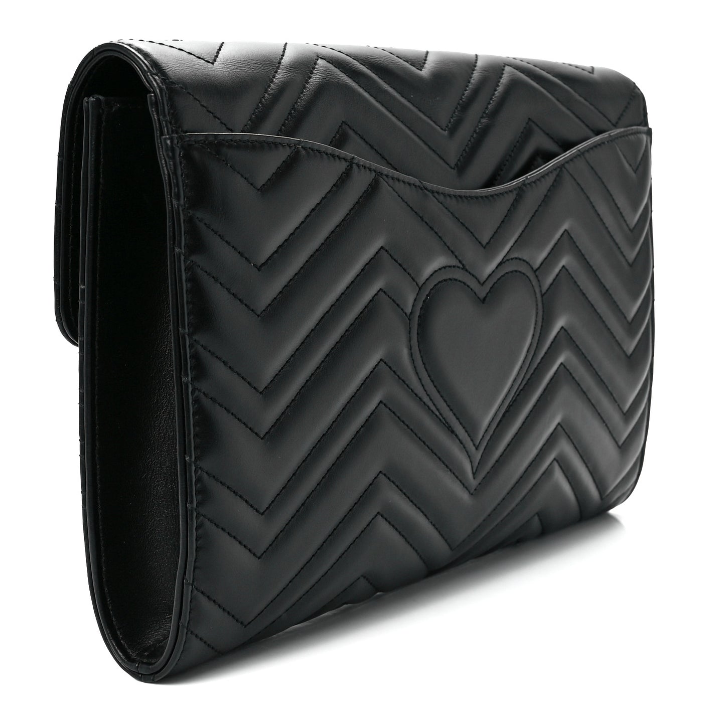 Calfskin Matelasse GG Marmont Clutch Black