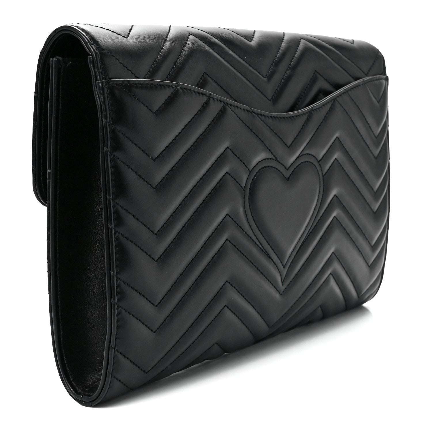 Gucci Calfskin Matelasse GG Marmont Clutch Black 3 of 12