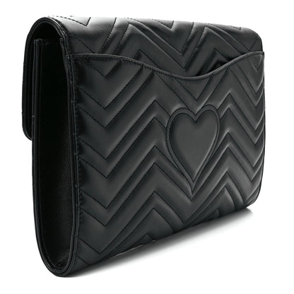 Gucci Calfskin Matelasse GG Marmont Clutch Black 3 of 12