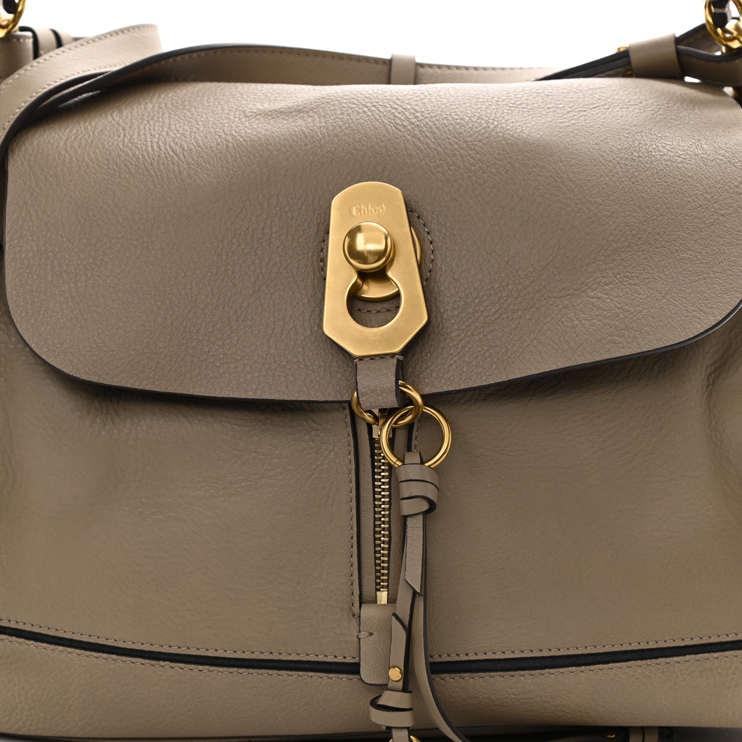 Calfskin Medium Owen Flap Bag Motty Grey