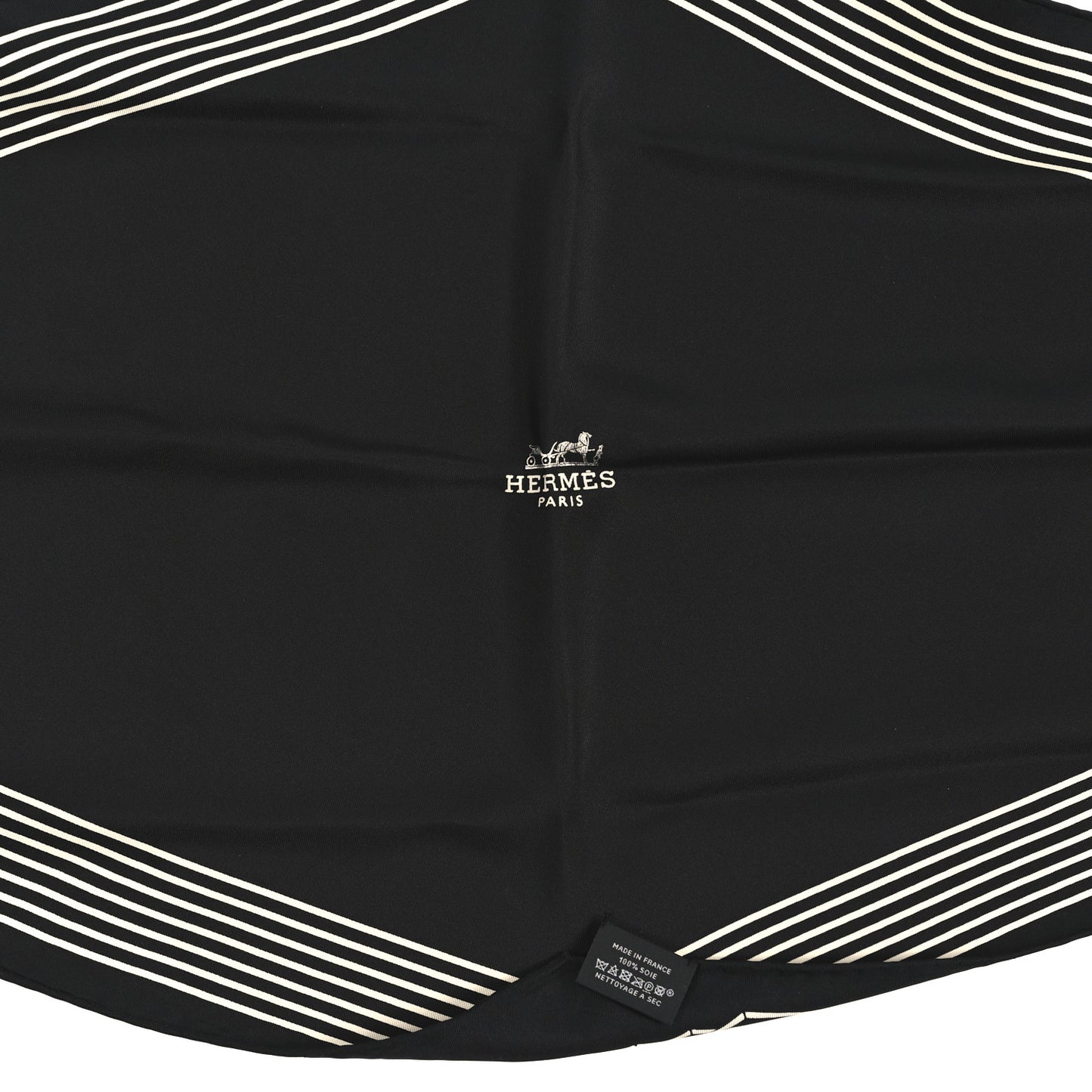 Silk Liste Au Fil Losange Scarf Black