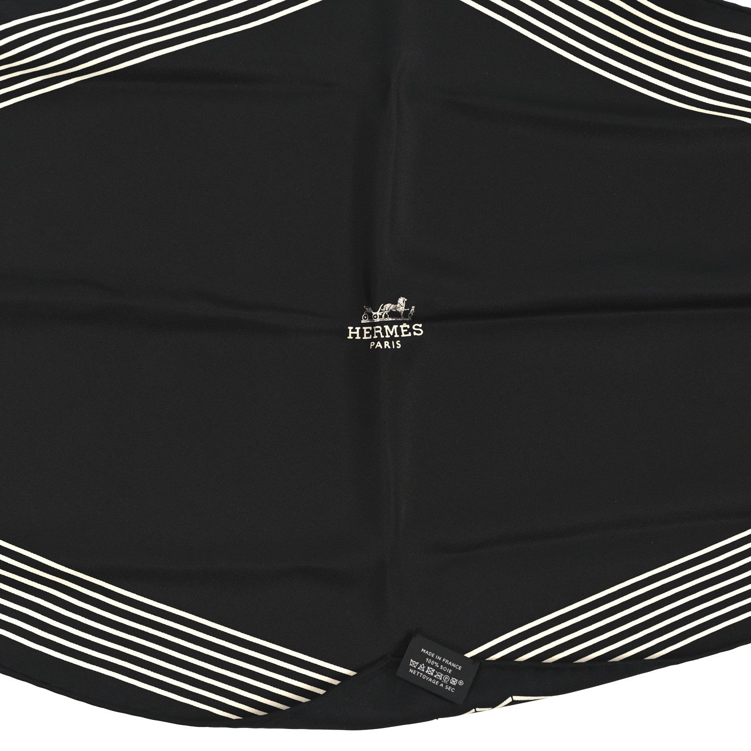 Hermes Silk Liste Au Fil Losange Scarf Black 2 of 3