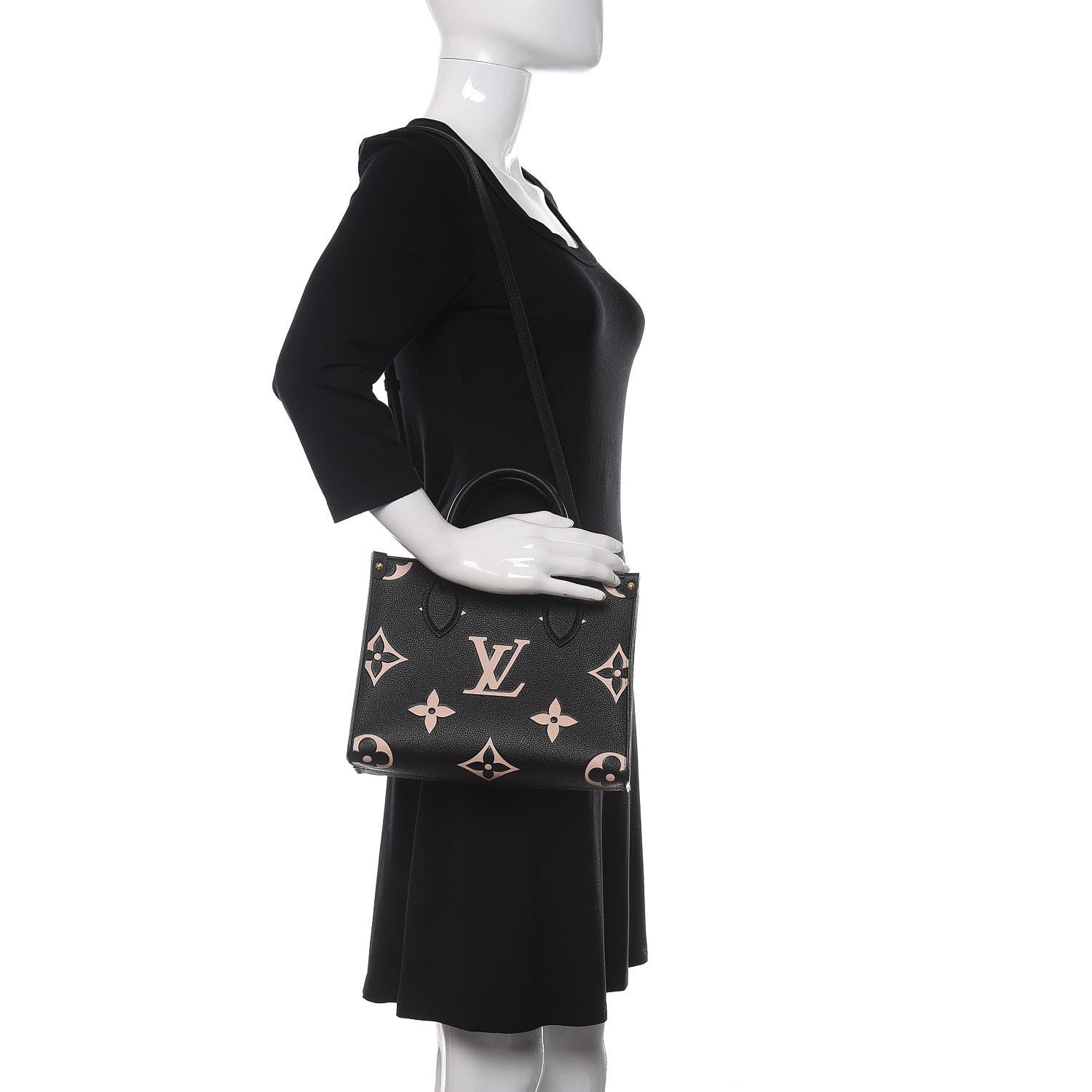 Louis Vuitton Empreinte Monogram Giant Onthego PM Black Beige 2 of 9