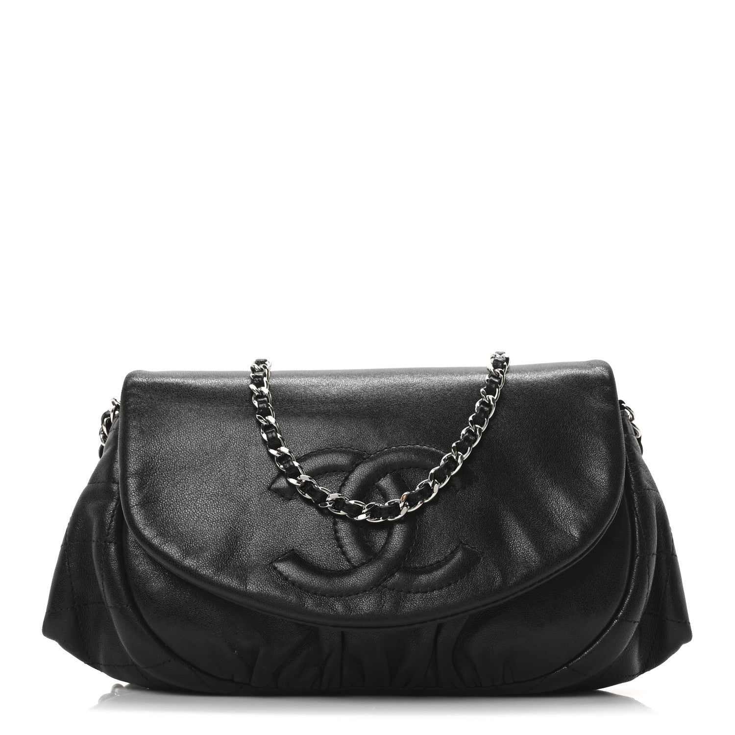 Chanel Lambskin Half Moon Wallet On Chain WOC Black 1 of 11