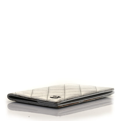 Chanel Metallic Lambskin Quilted Passport Holder Silver 3 of 4