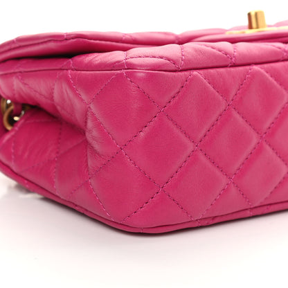 Chanel Lambskin Quilted Mini Rectangular Pearl Crush Flap Fuchsia 9 of 11