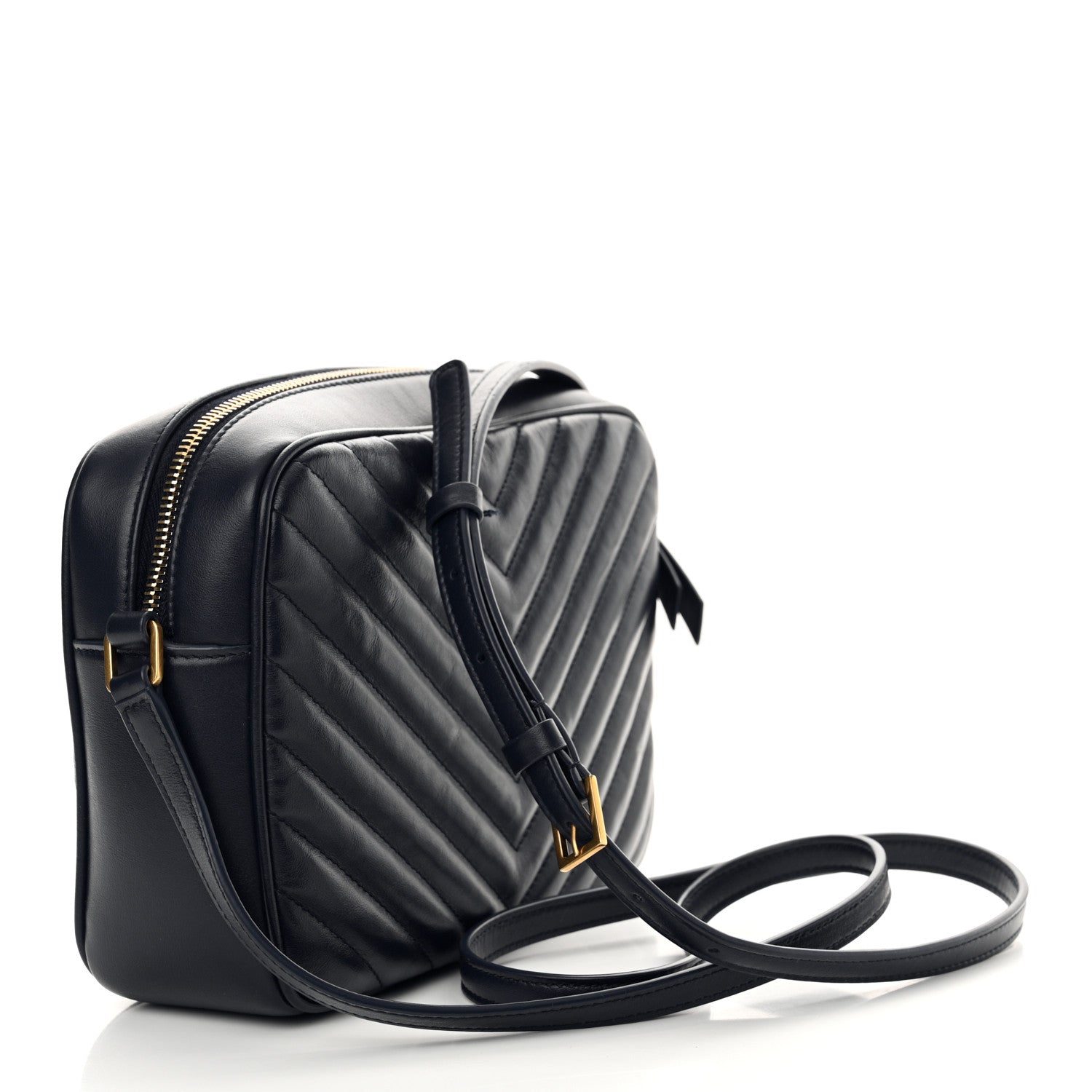 Saint Laurent Calfskin Matelasse Monogram Lou Camera Bag Navy 3 of 11
