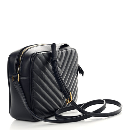 Saint Laurent Calfskin Matelasse Monogram Lou Camera Bag Navy 3 of 11