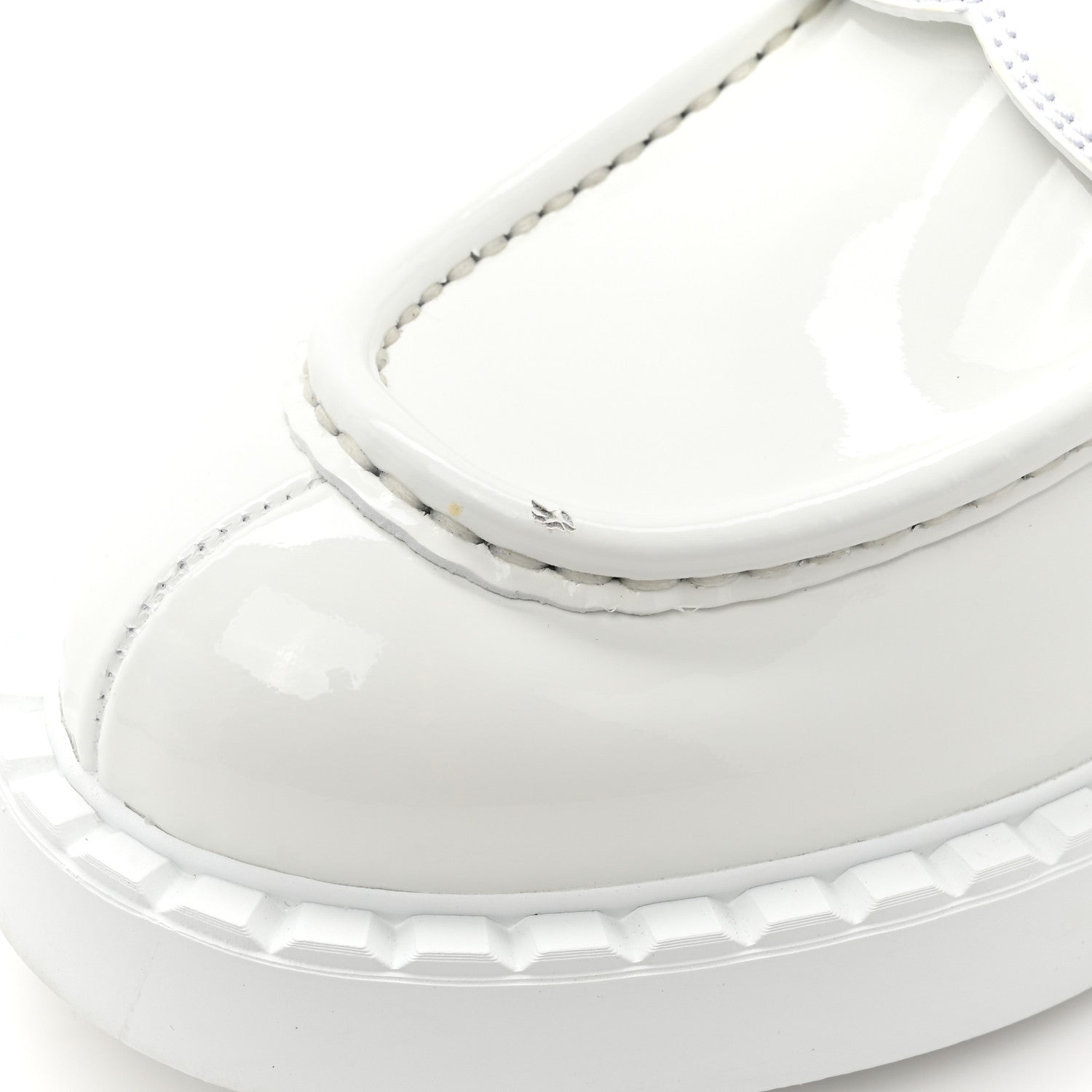 Prada Vernice Triangle 50mm Loafers 38.5 White 12 of 13