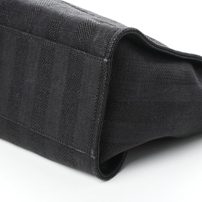 Chanel Mixed Fibers Calfskin Striped Medium Deauville Tote Black 10 of 10