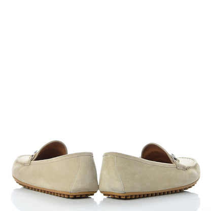 Gucci Suede Web Mens Horsebit Driver Loafers 8 Oatmeal 5 of 15