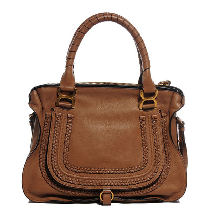 Chloe Calfskin Braided Medium Marcie Satchel Nut 1 of 9