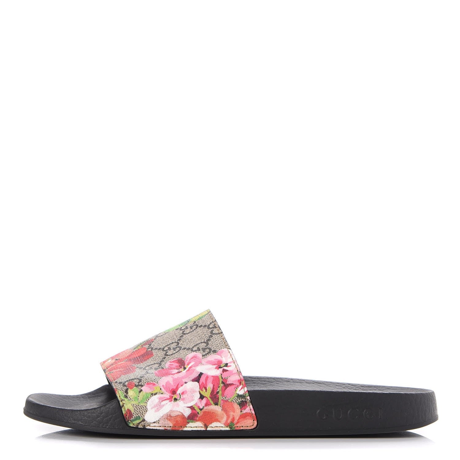 Gucci GG Supreme Monogram Blooms Slide Sandals 39 Beige Multicolor 1 of 9