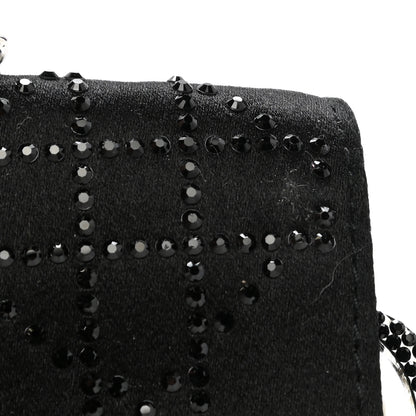 Christian Dior Satin Crystal Cannage Flap Clutch Black 11 of 11