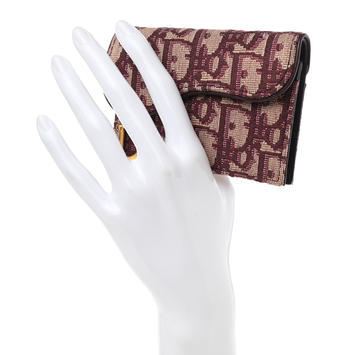 Christian Dior Oblique Saddle Card Holder Bordeaux 2 of 9