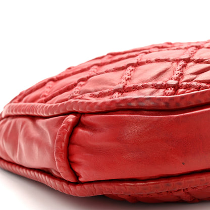 Chanel Quilted Lambskin Hidden Chain Hobo Red 9 of 12