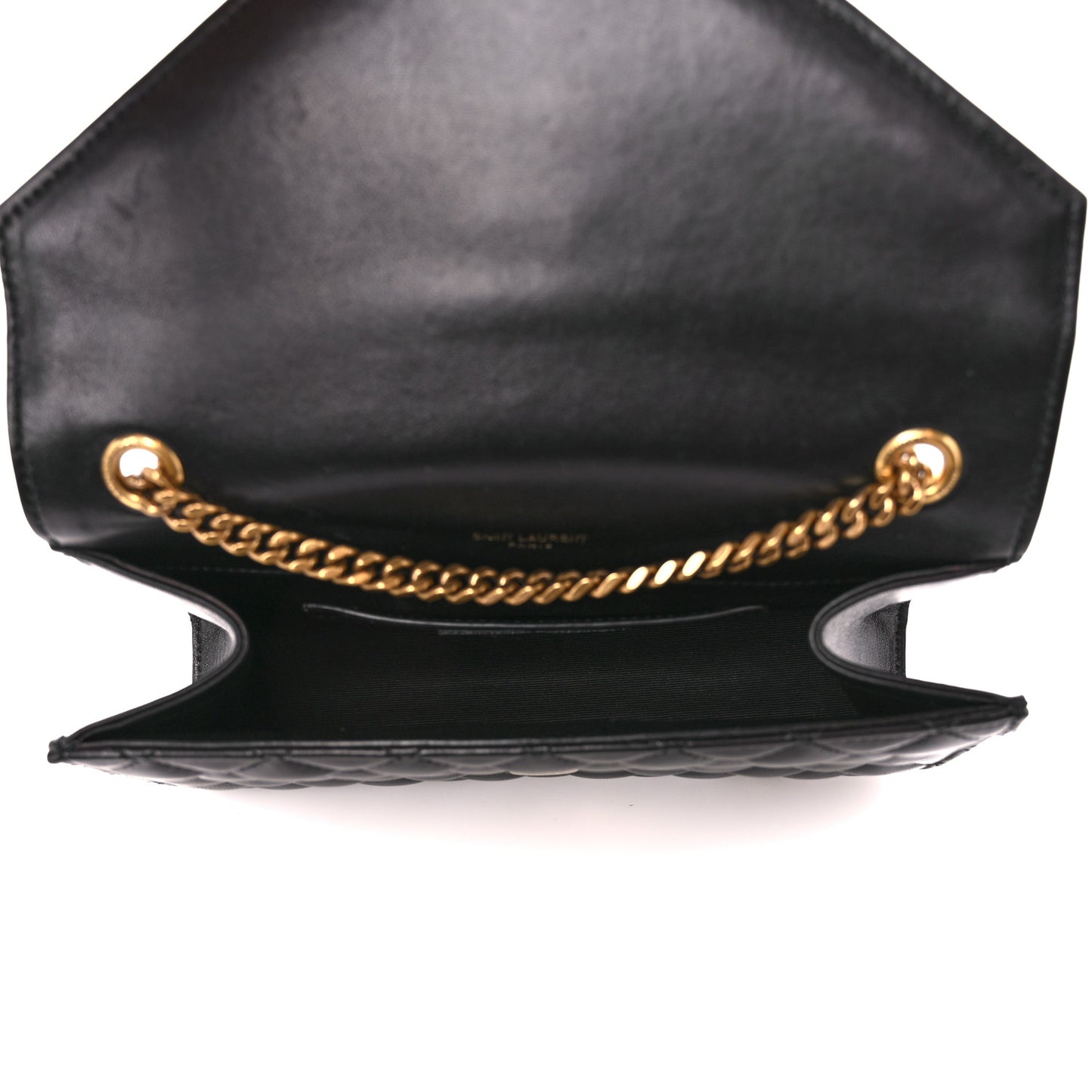 Lambskin Mixed Matelasse Triquilt Small Monogram Satchel Black
