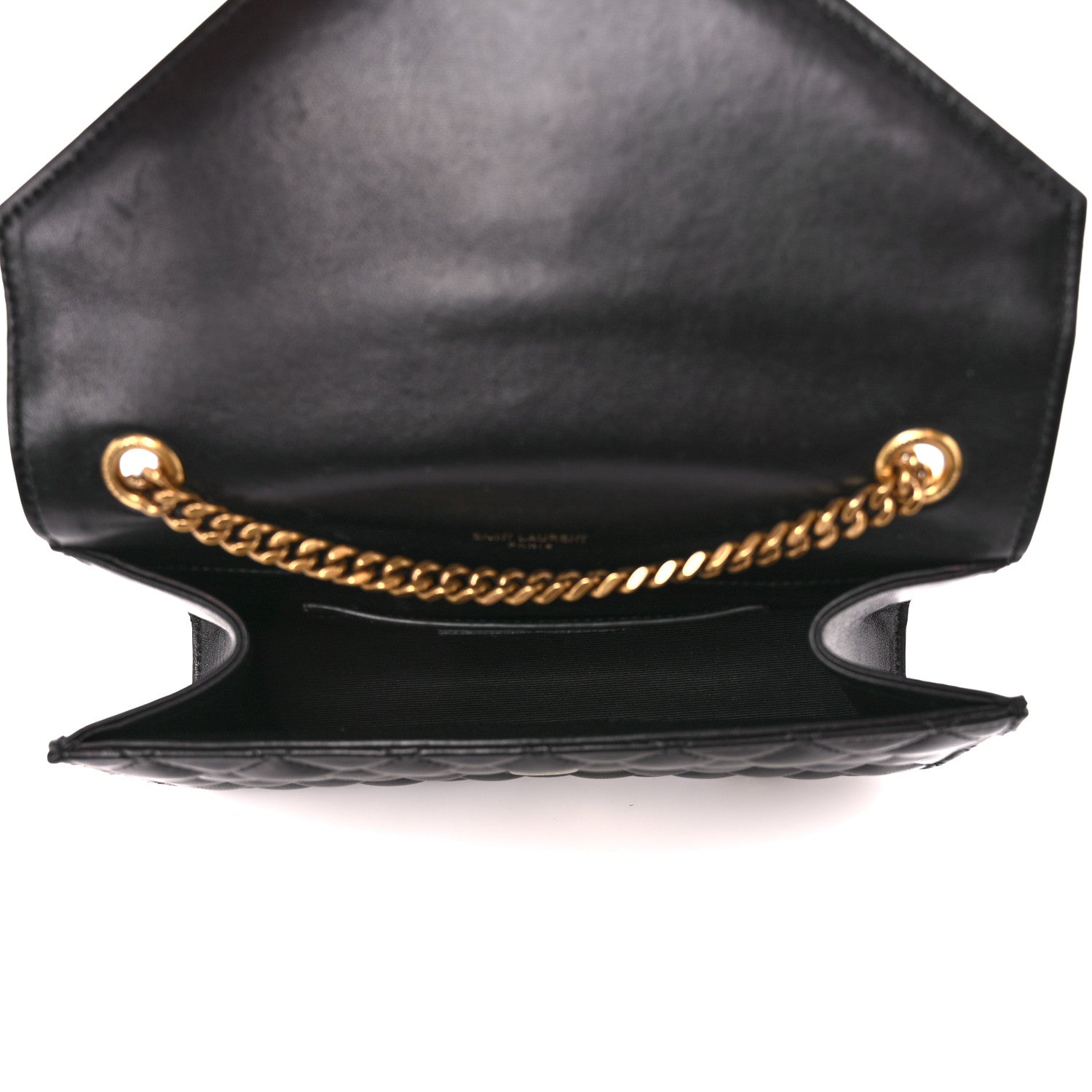 Saint Laurent Lambskin Mixed Matelasse Triquilt Small Monogram Satchel Black 5 of 12