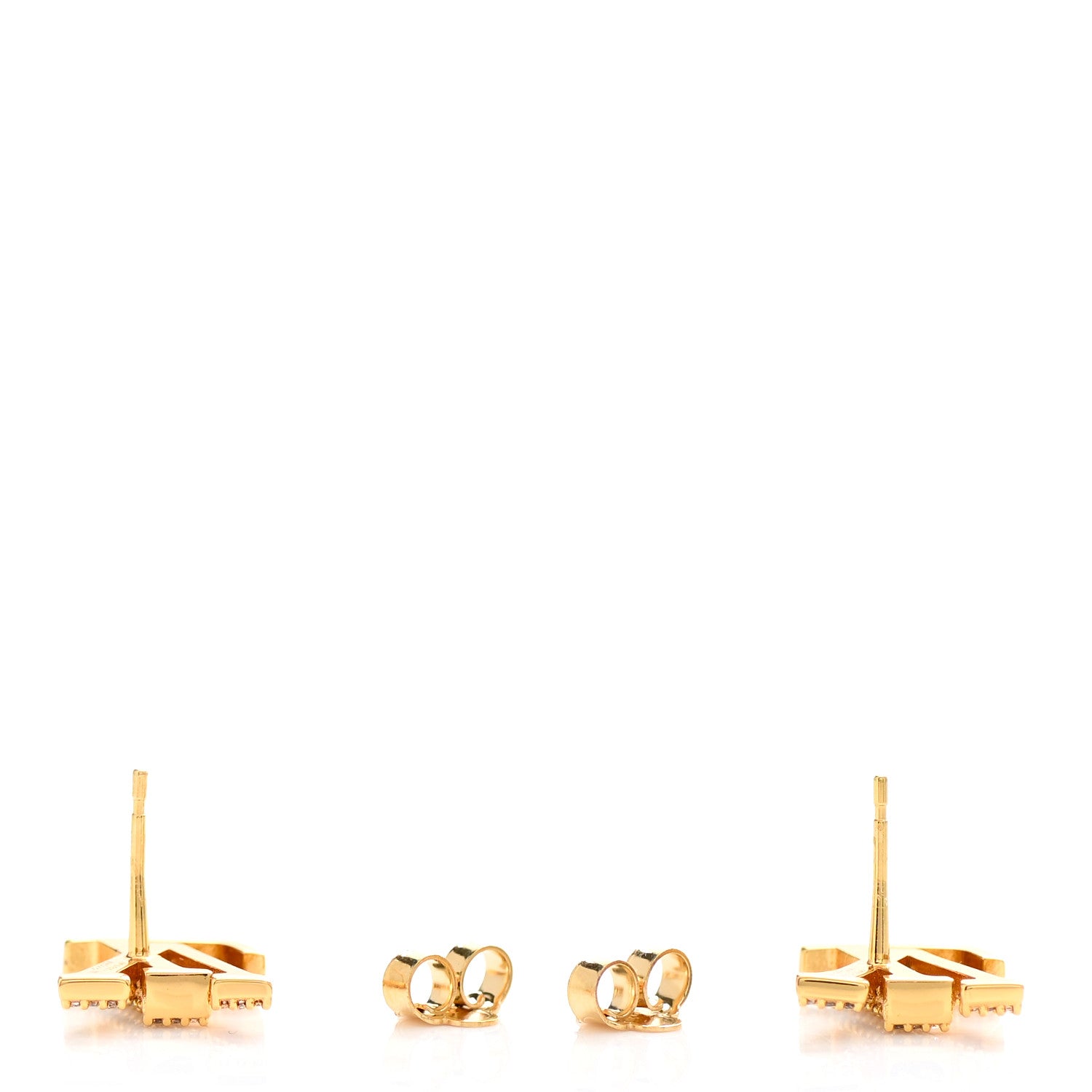 Louis Vuitton Metal Crystal LV Iconic Earrings Gold 3 of 6