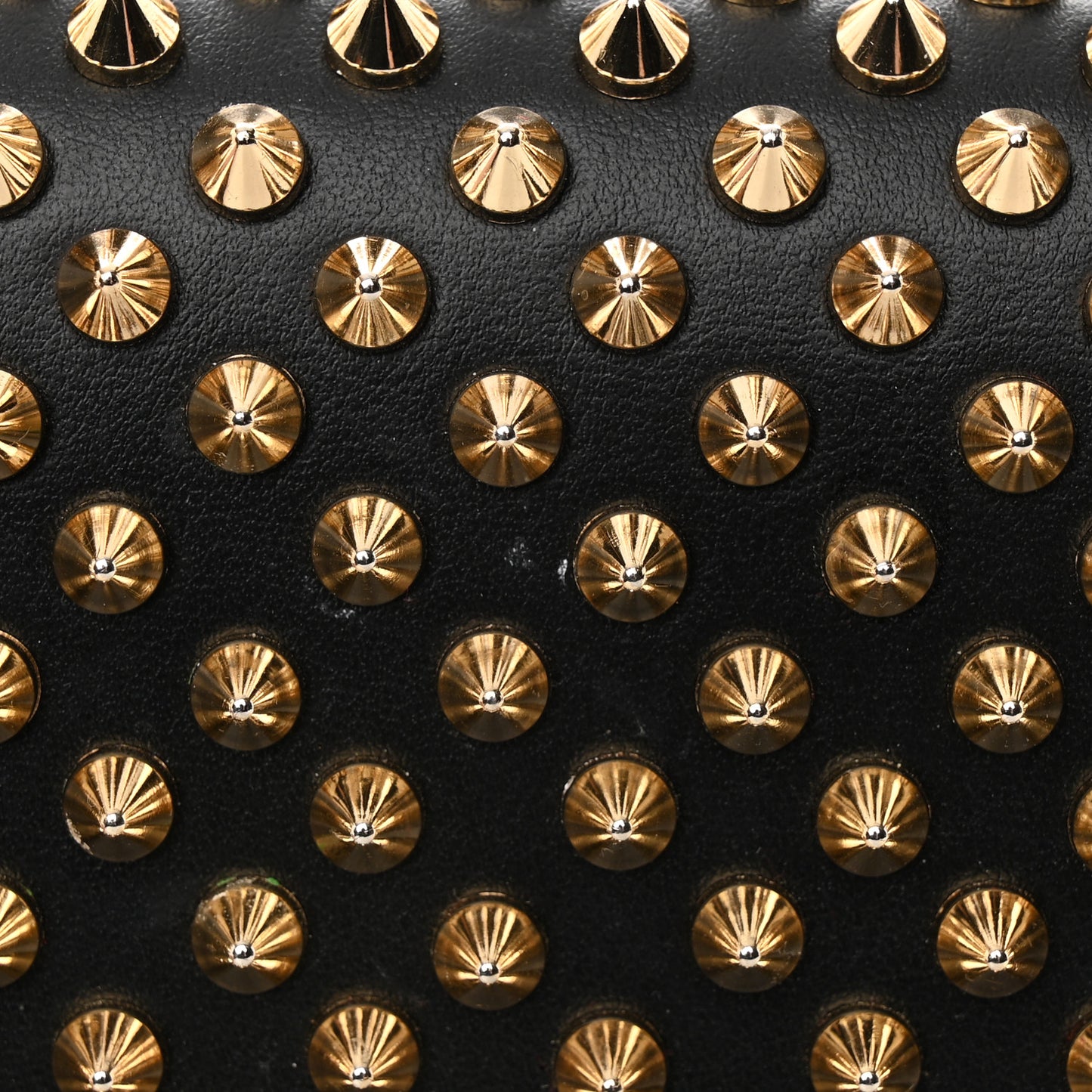 Calfskin Patent Leopard Spikes Paloma Clutch Black